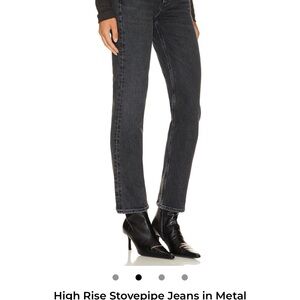Agolde High Rise Stovepipe Jeans in Black